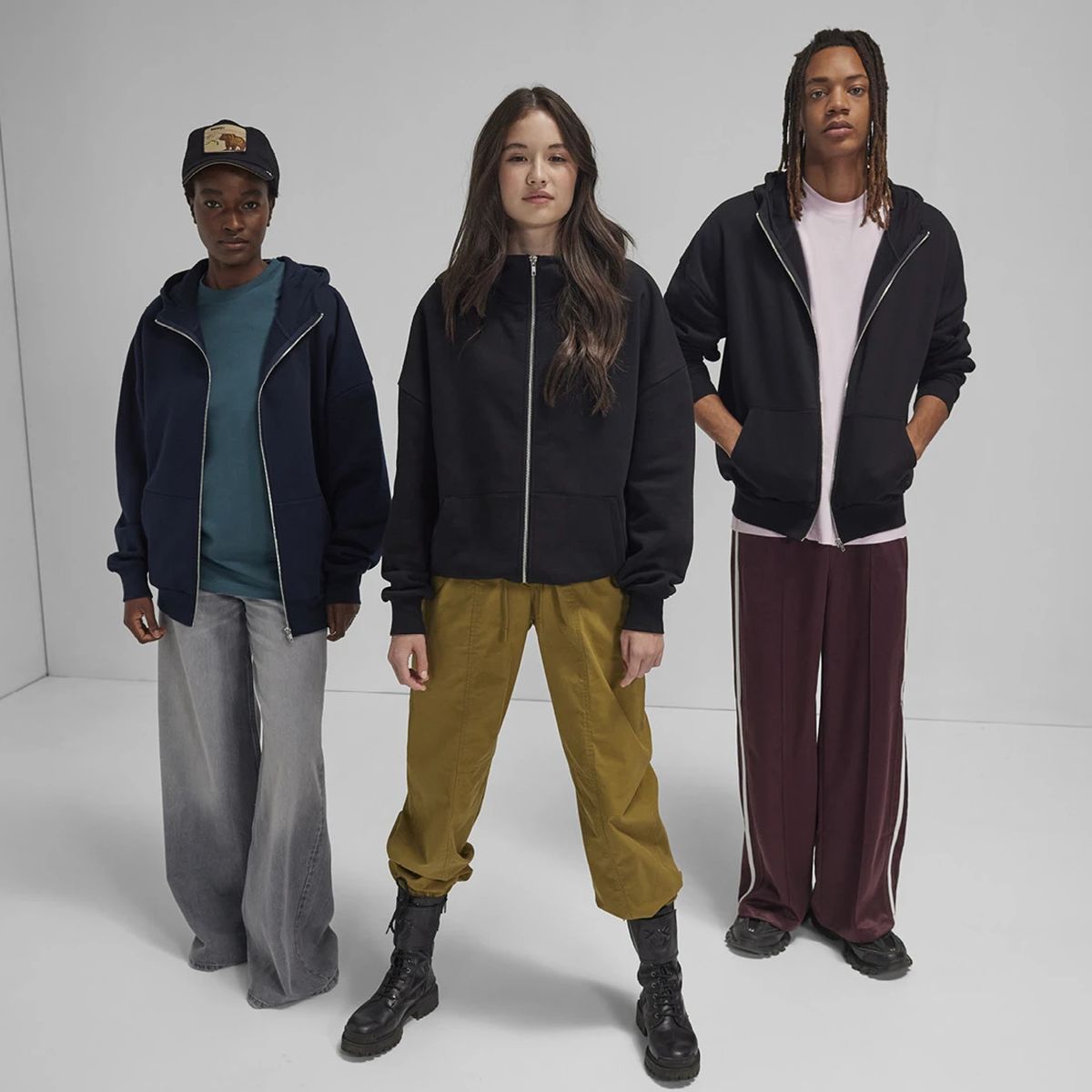 B&C Oversized Influence Zip Hood bedrucken | B&C
