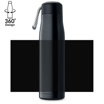 Omnishirt Doppelwandige Edelstahl Trinkflasche mit Trageschlaufe