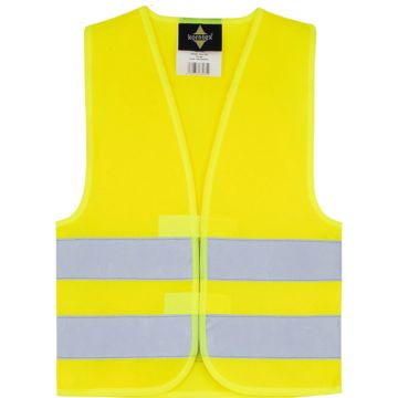 Korntex Kinderwarnweste personalisieren – Vorne – Neon Gelb