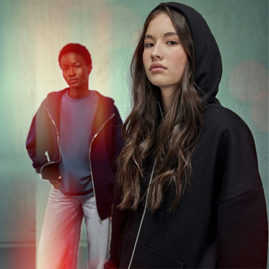 B&C Oversized Influence Zip Hood bedrucken | B&C