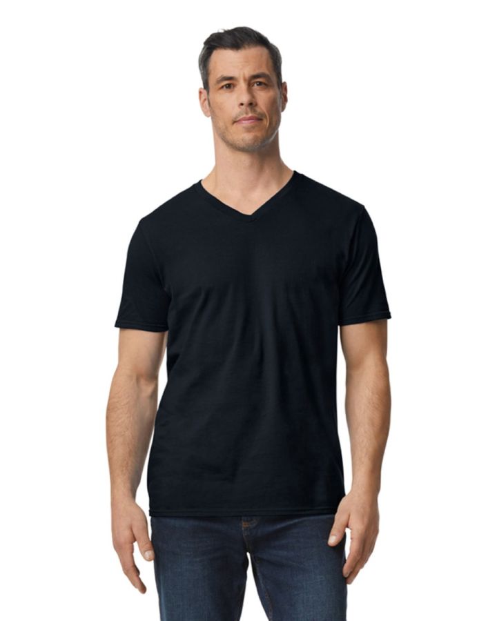 Softstyle V-Neck Herren T-Shirt bedrucken | Gildan