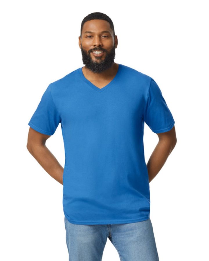 Softstyle V-Neck Herren T-Shirt bedrucken | Gildan