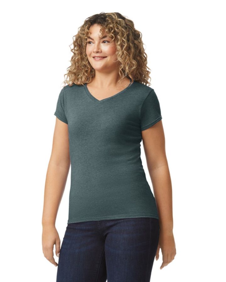 Softstyle V-Neck Damen T-Shirt bedrucken | Gildan