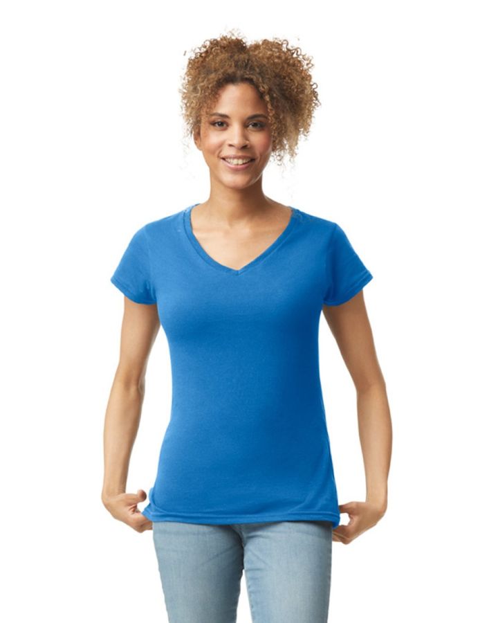 Softstyle V-Neck Damen T-Shirt bedrucken | Gildan