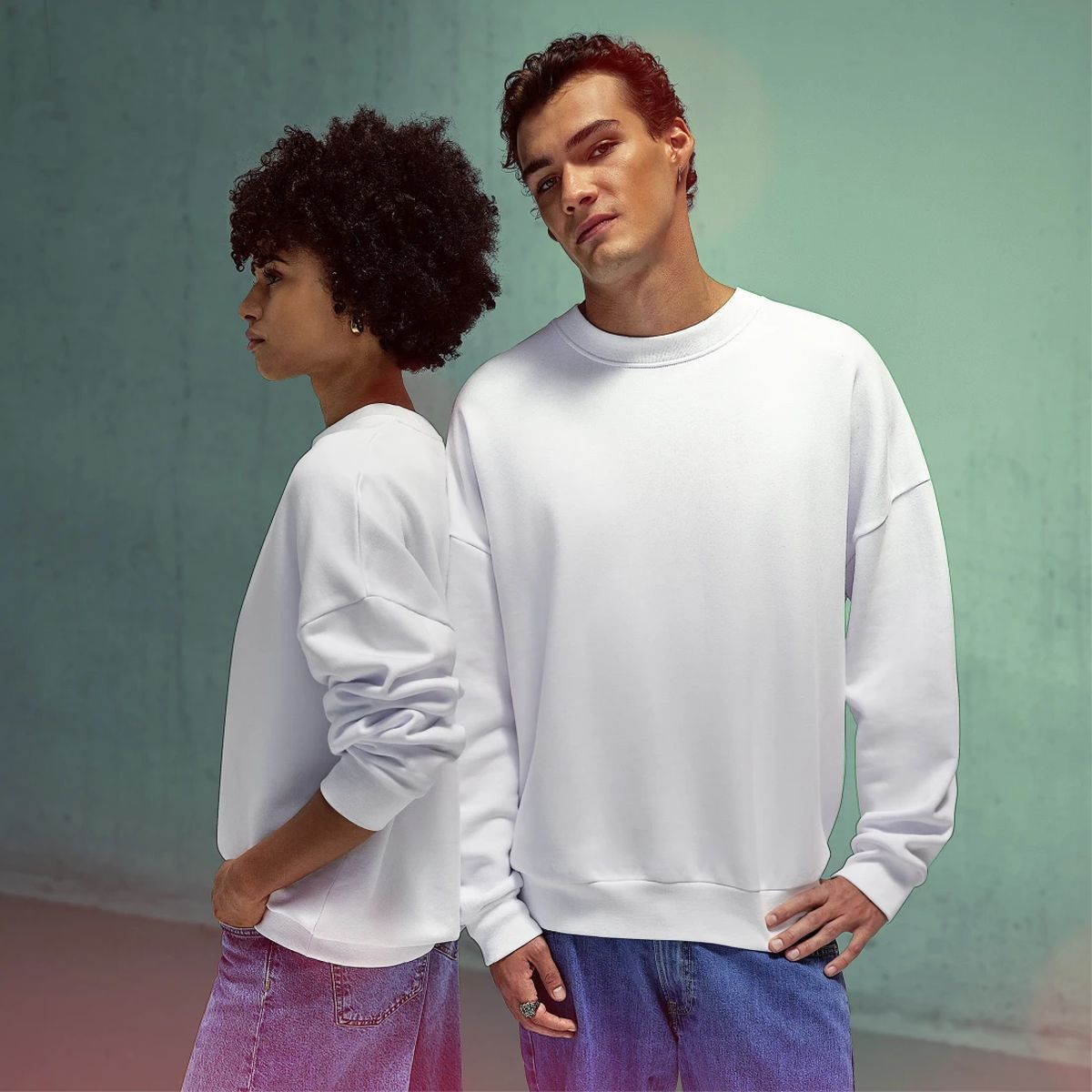 B&C Oversized Influence Crew Sweatshirt bedrucken | B & C