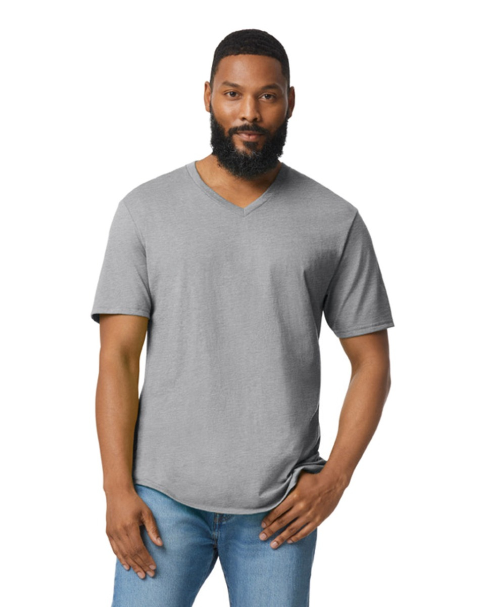 T-Shirt bedrucken - Gildan Softstyle V-Neck Herren T-Shirt | Omnishirt