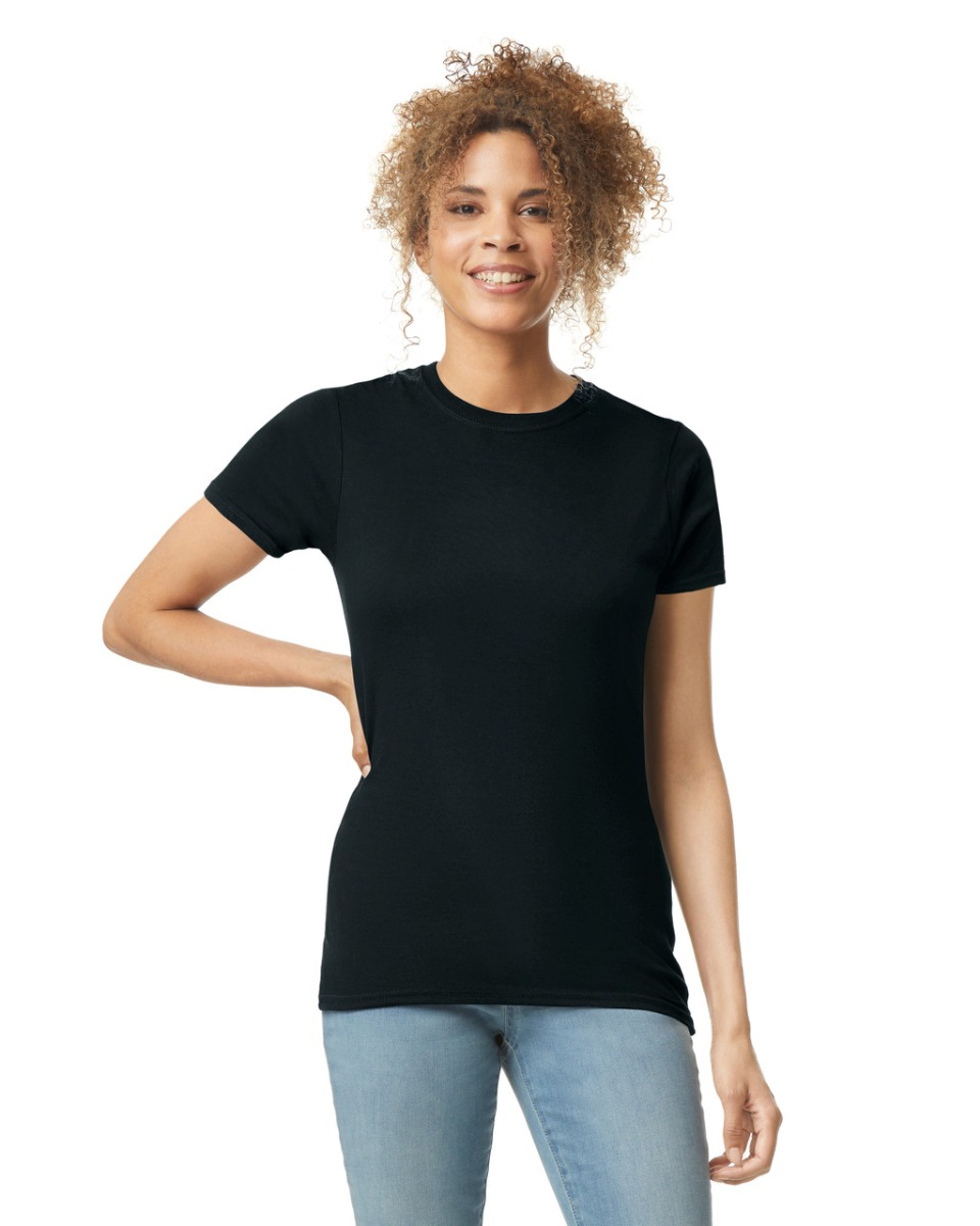 Gildan Damen T-Shirt – V-Ausschnitt, 100% Baumwolle, Klassischer Schnitt
