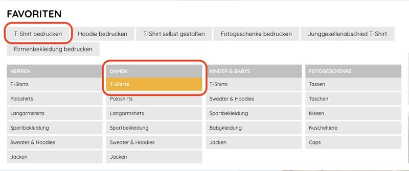 Kleidungsstück auswählen Schritt 1