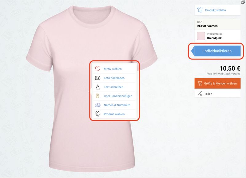 T-Shirt selbst gestalten - Schritt 1
