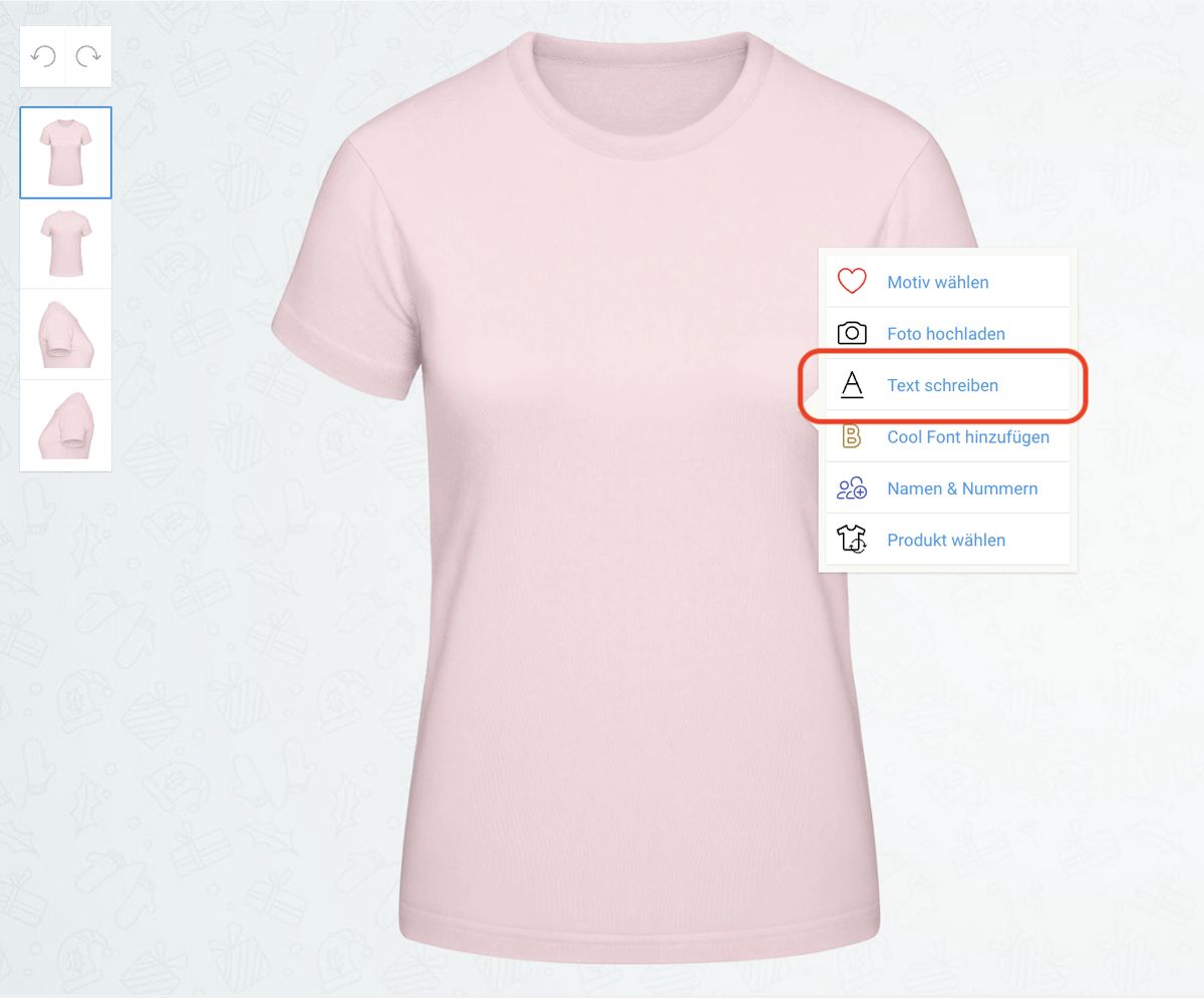 T-Shirt selbst gestalten - Text hinzufügen