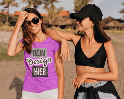 Damen Sommer- oder Strand-T-Shirts individuell bedrucken