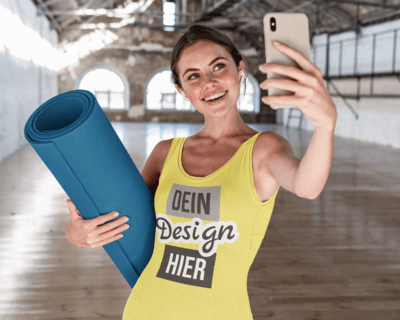 Yoga-ärmelloses Shirt mit Aufdruck versehen