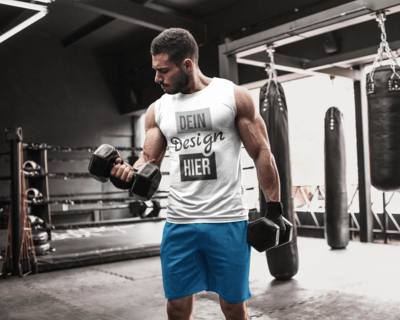 Herren Fitness ärmelloses Shirt mit Aufdruck versehen