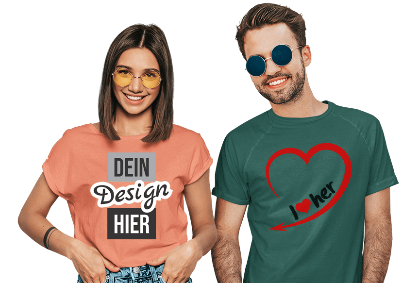 Junges Paar in bedruckten T-Shirt