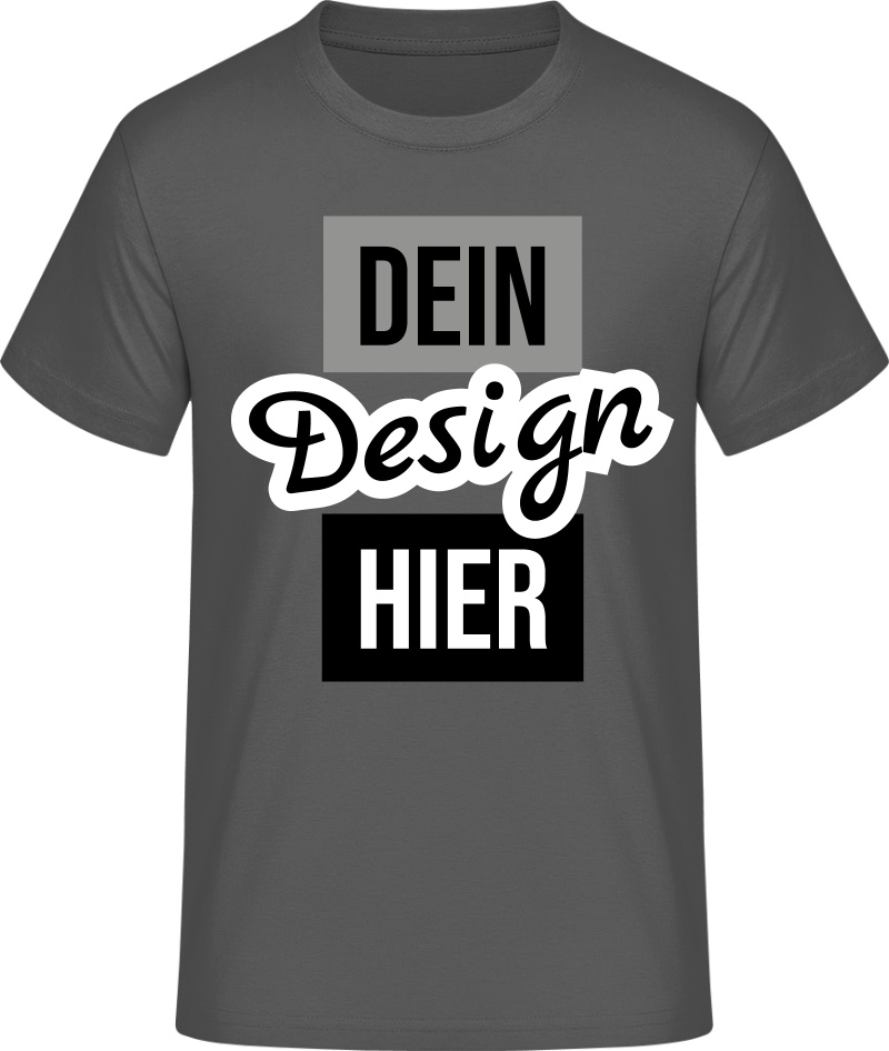 Herren #E190 T-Shirt bedrucken - Dunkelgrau - S