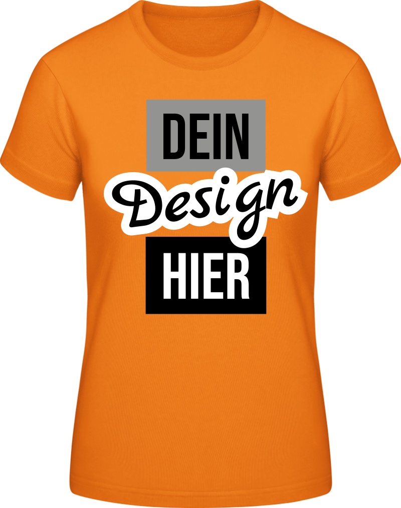 Damen #E190 T-Shirt bedrucken - Orange - M