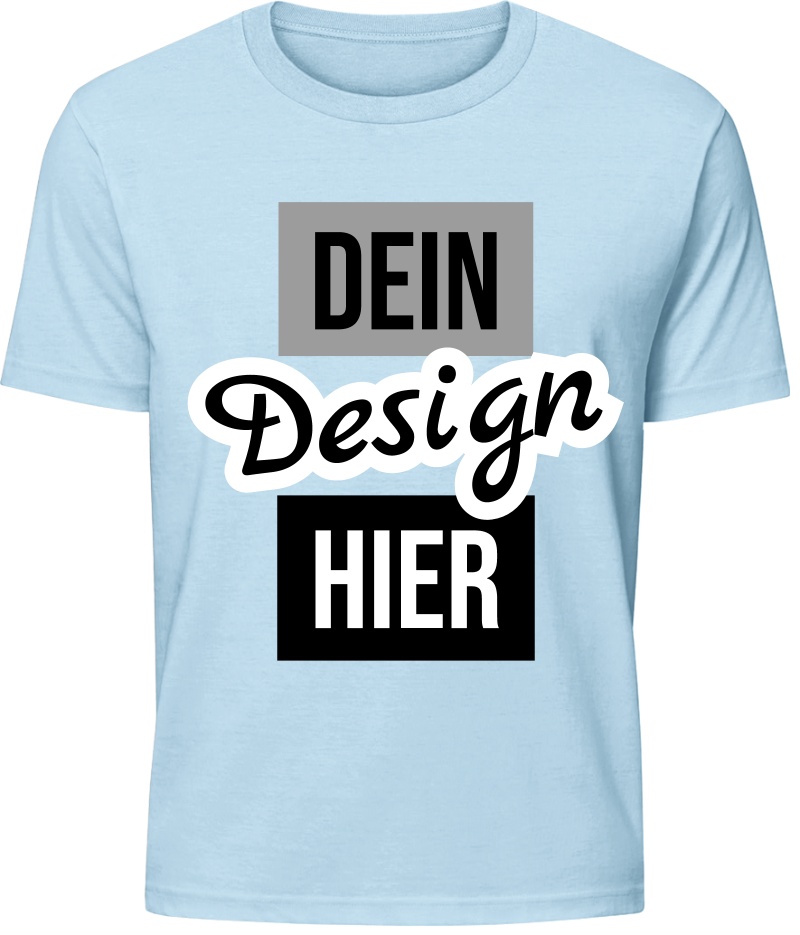 Unisex Rocker T-Shirt bedrucken - Hellblau - L